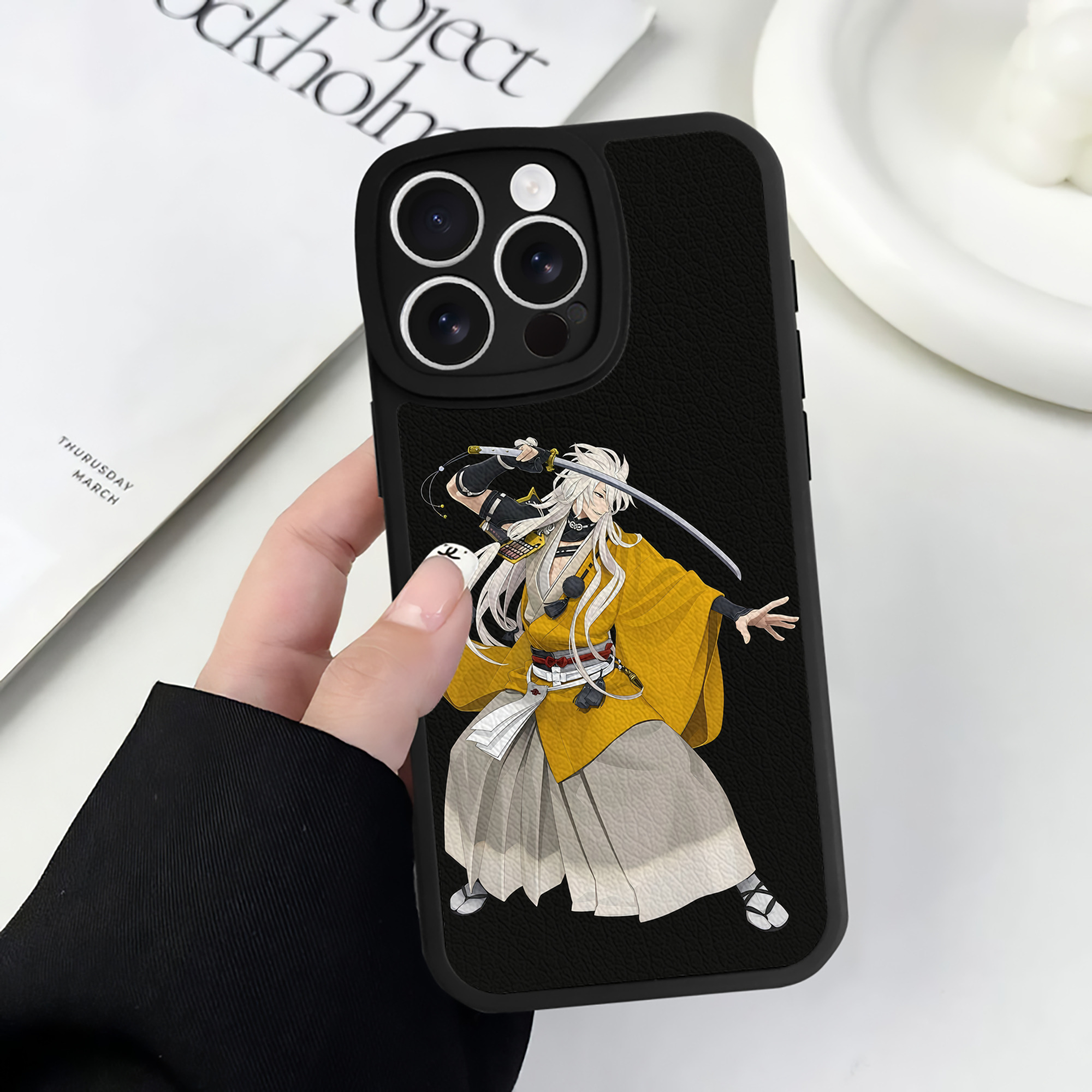 （画像用） 刀剣乱舞 Touken Ranbu 【iPhone 16シリーズ対応】シリコンスマホケース（レザー調） 材質：シリコン